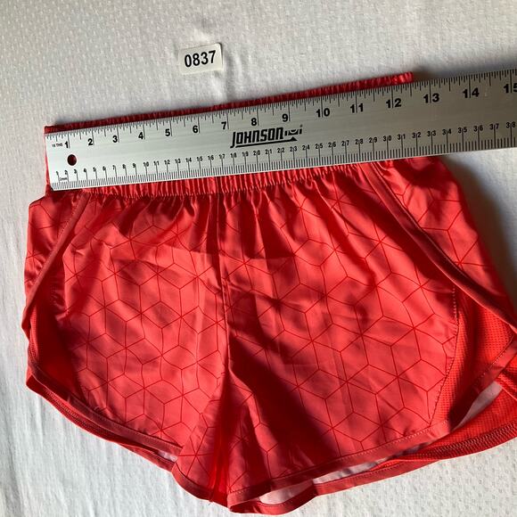 Athletic Women’s Workout Lined Shorts size L (10-12), Hot Orange, Elastic Waist - Picture 2 of 7